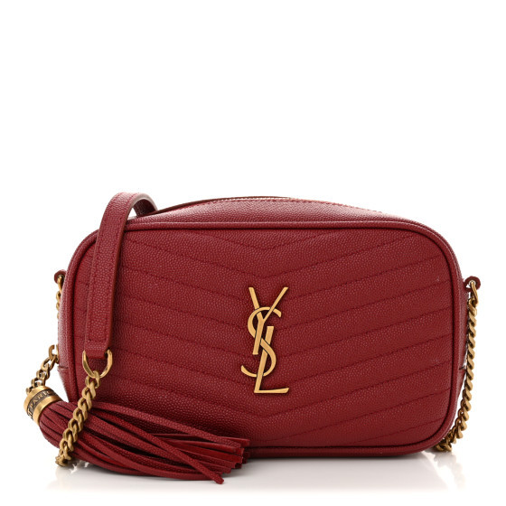 Grain De Poudre Matelasse Monogram Mini Lou Camera Bag Opyum Red | FASHIONPHILE (US)