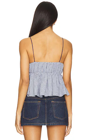 Bailey Cami Top in Navy Gingham | Revolve Clothing (Global)
