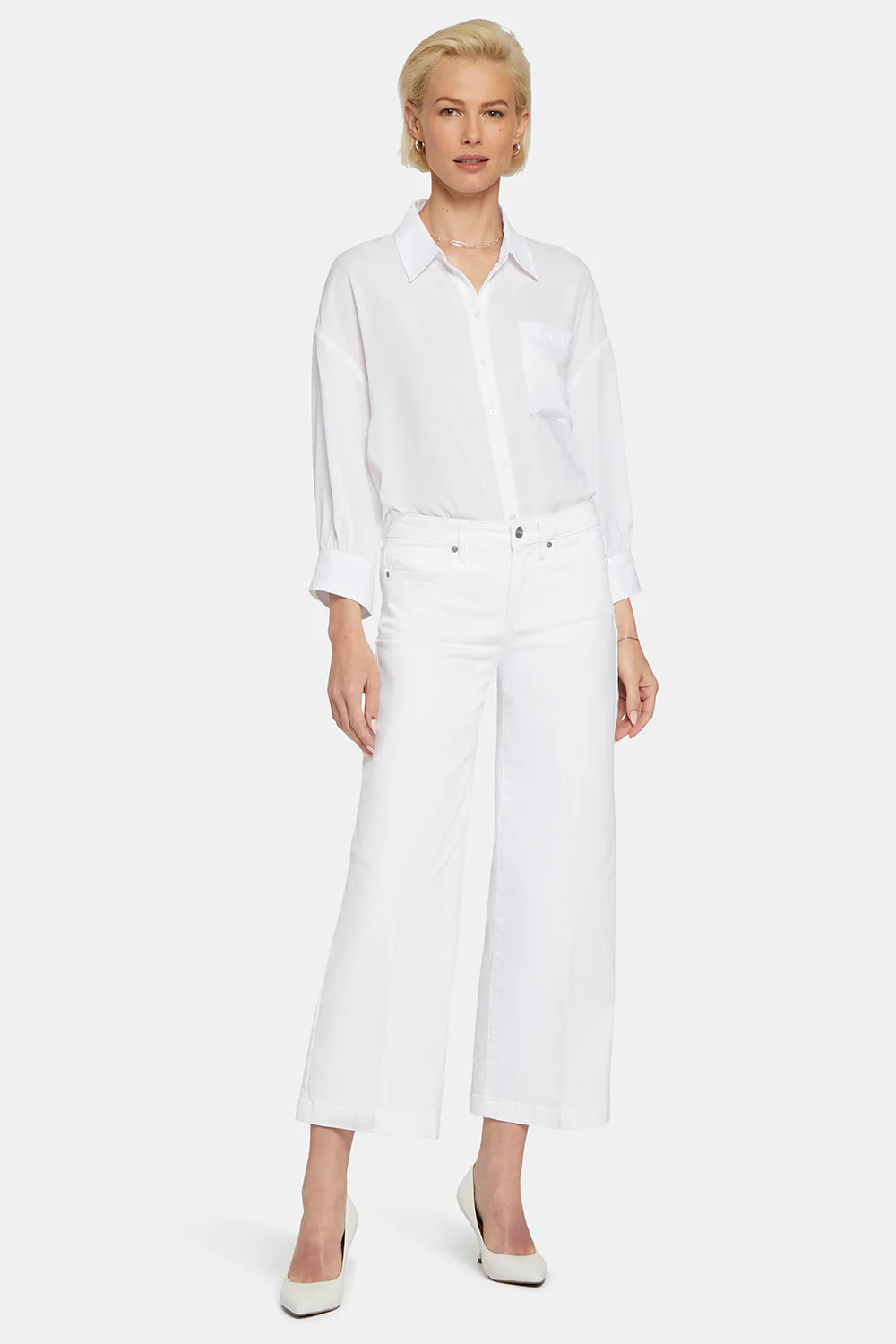 Teresa Wide Leg Ankle Jeans - Optic White | NYDJ