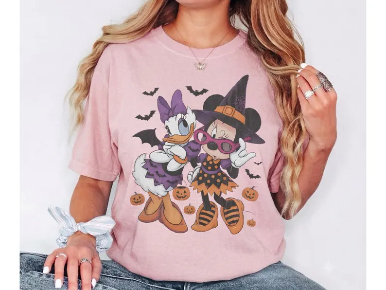 Comfort Colors\u00ae Retro Minnie Daisy Halloween Shirt, Spooky Disney Besties, Trick Or Treat 20... | Etsy (Global)