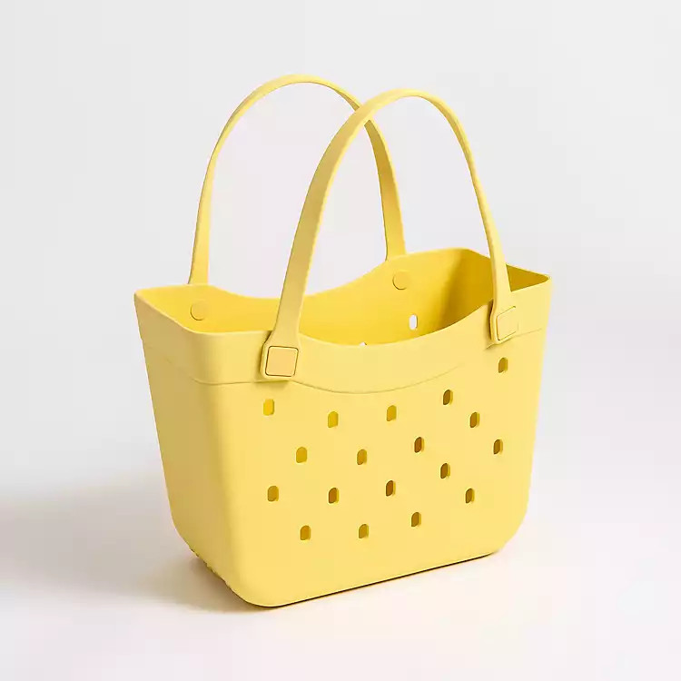 Yellow Curve Carry-All Basket Tote | Kirklands