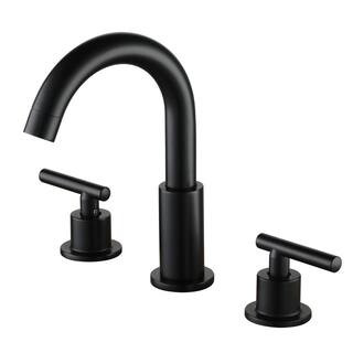 Boyel Living 8 in. Widespread 2-Handle Mid-Arc Bathroom Faucet with Valve and cUPC Water Supply L... | The Home Depot