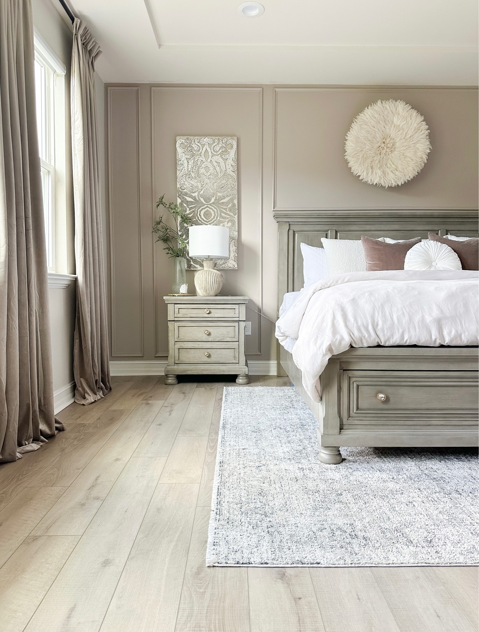 Primary bedroom details!

Pottery barn lamp, at Home lamp, Ashley furniture, juju hat, velvet curtains, Loloi, rug, velvet pillows, taupe bedroom 

#LTKhome #LTKunder100