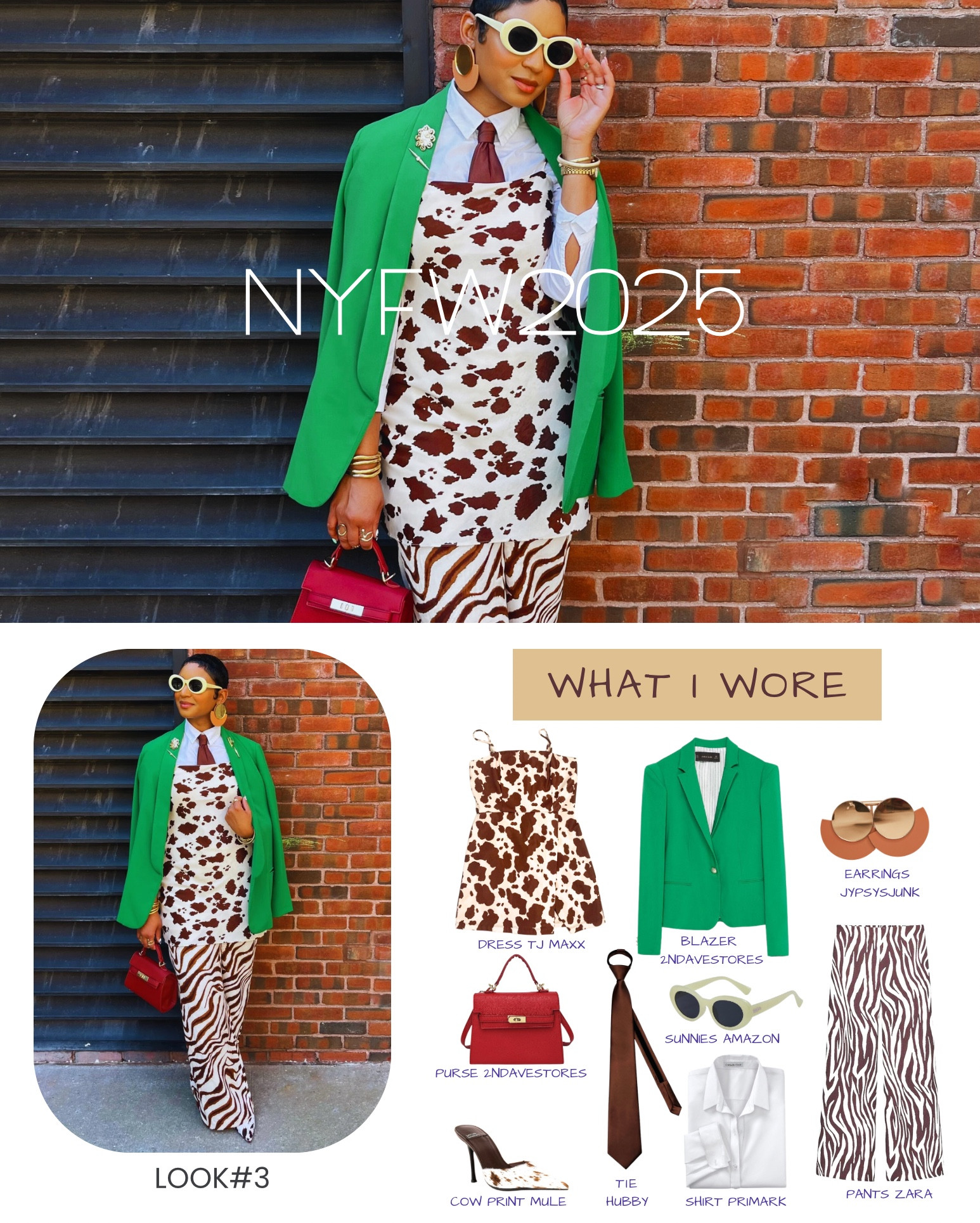 Here’s the deets of what I wore on day 3 of NYFW 2025! These leopard pants are top sellers, and a great neutral that can be paired with almost anything! Go grab yours! I tagged similar items for items that are no longer available. 

#whatiwore #theestylishp #LTK #cowprint #mules #fallaccessories #greenblazer




#LTKItBag