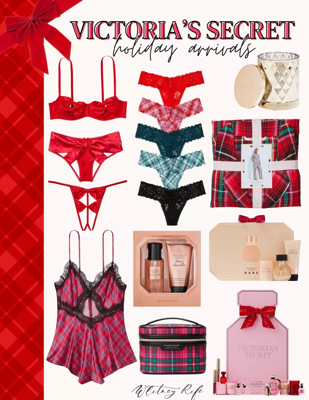 New Victoria's Secret Plaid Red Holiday Edition Tote 