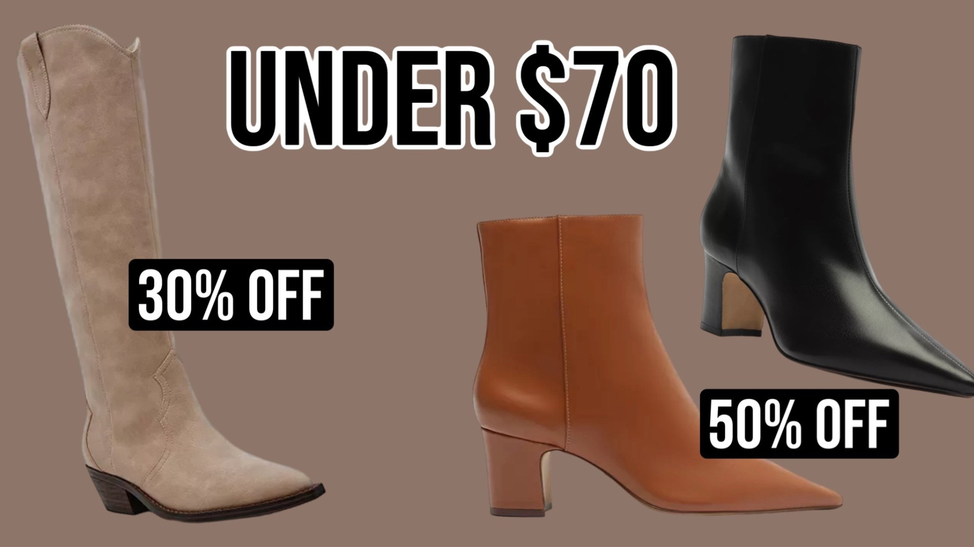 Boots under $70!! 50% OFF! 

#LTKSaleAlert #LTKHoliday #LTKGiftGuide