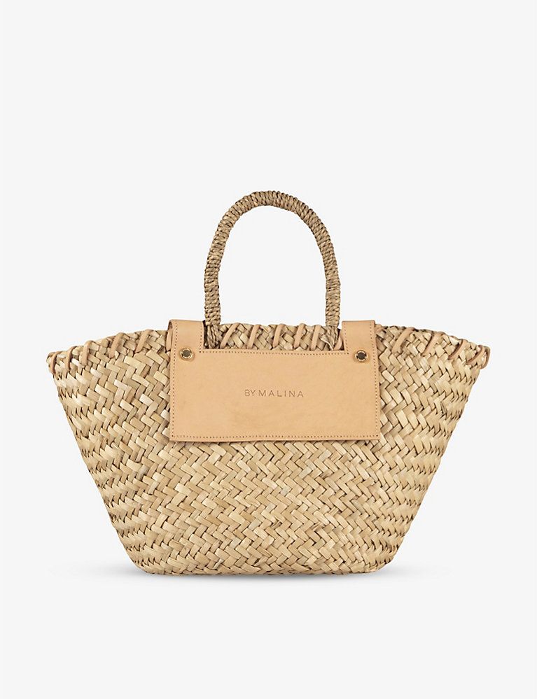 Niki logo-embossed straw basket bag | Selfridges