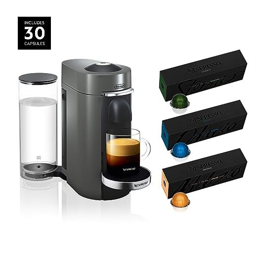 Nespresso VertuoPlus Deluxe Coffee and Espresso Maker by De'Longhi, Titan, with Best-Selling Coffees | Amazon (US)