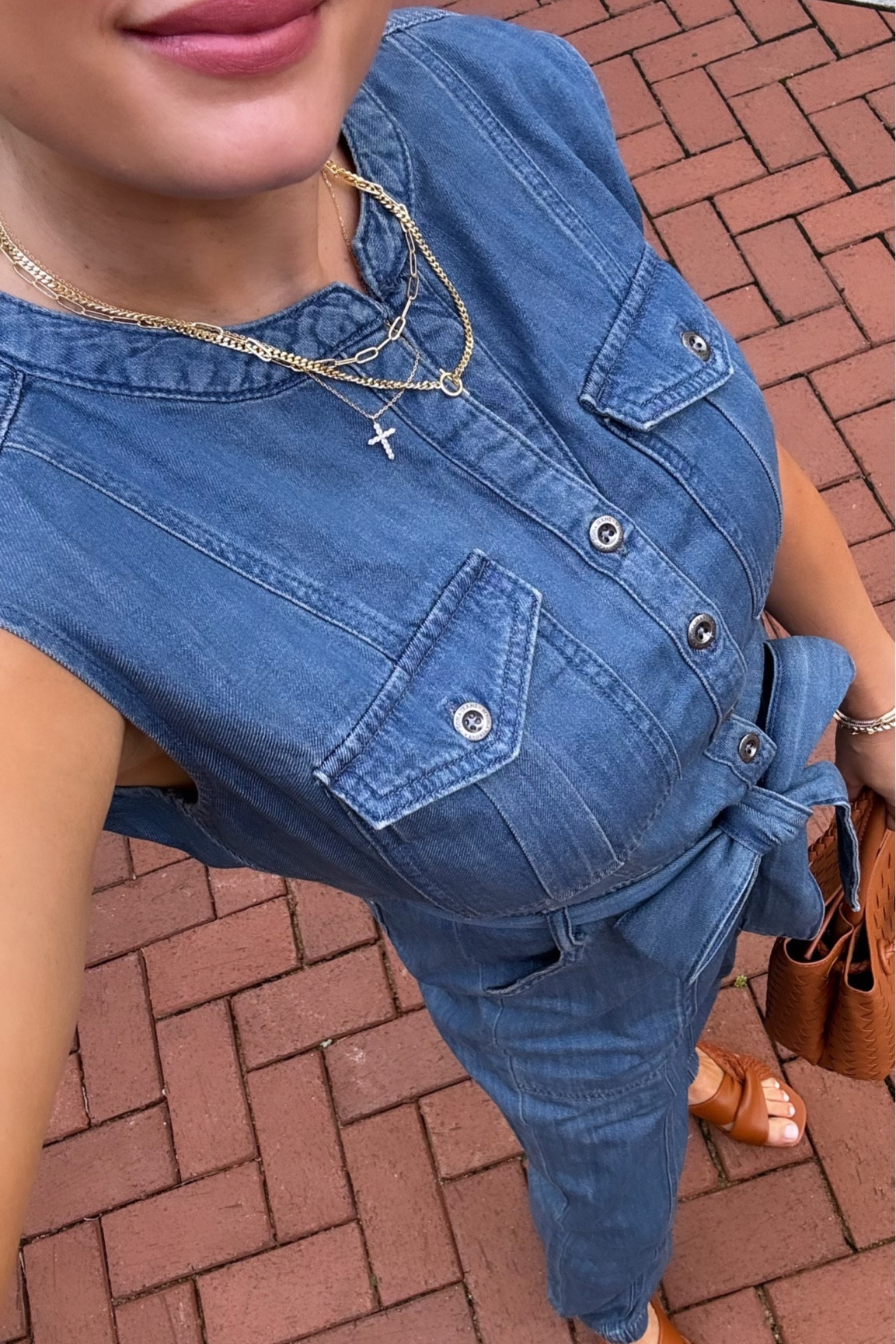 Wearing an xs jumpsuit (runs a little big, I sized down) 6 sandals (run tts) 

Dinner outfit, denim jumpsuit

#LTKStyleTip #LTKFindsUnder100 #LTKShoeCrush