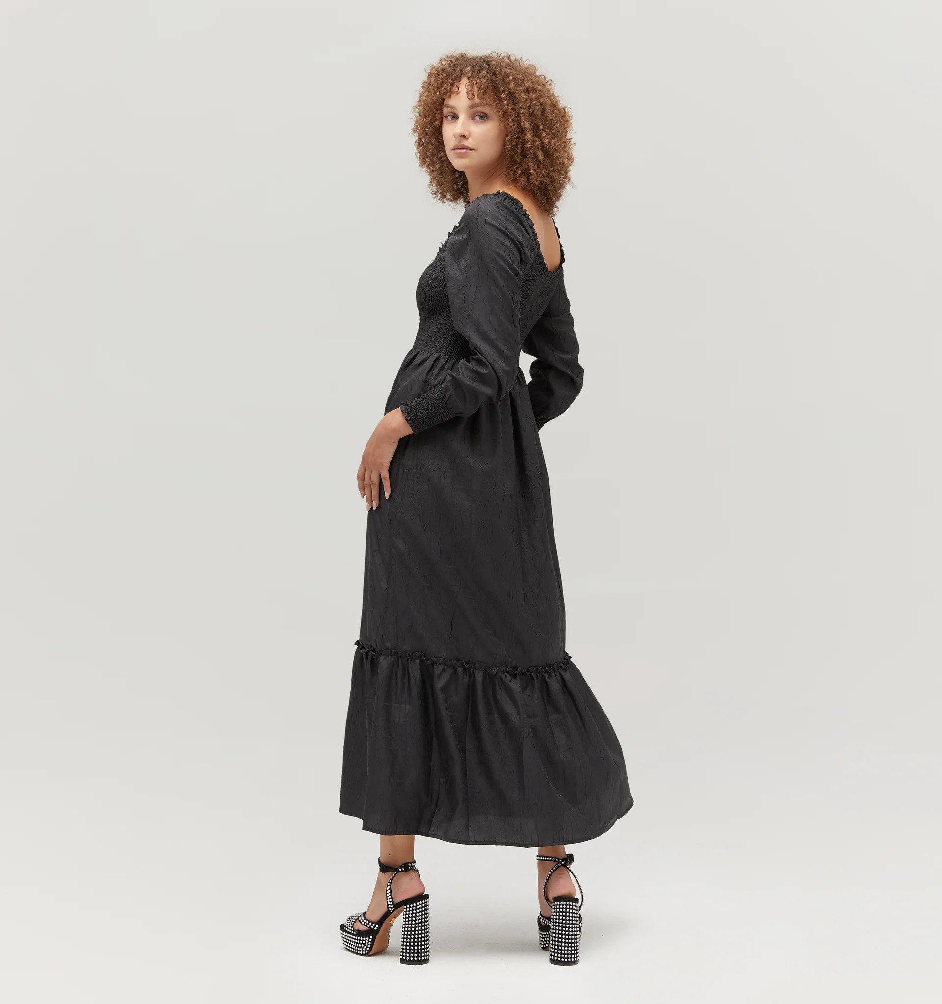 The Emily Nap Dress - Black Crushed Taffeta | Hill House Home US