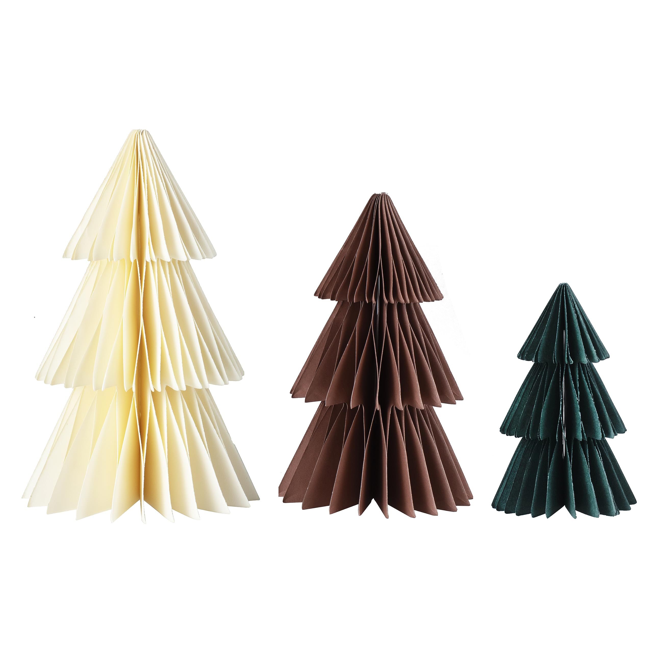 Ginger Ray 3D Paper Christmas Tree Shaped Honeycomb Tabletop Fireplace Decorations 3 Pack | Amazon (US)