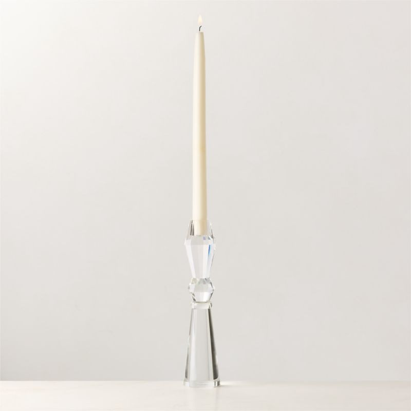 Aven Clear Crystal Taper Candle Holder Large + Reviews | CB2 | CB2