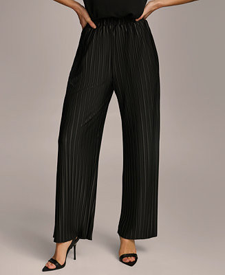 Donna Karan Women's Pull-On Pleated Wide Leg Pants | Macy's Canada