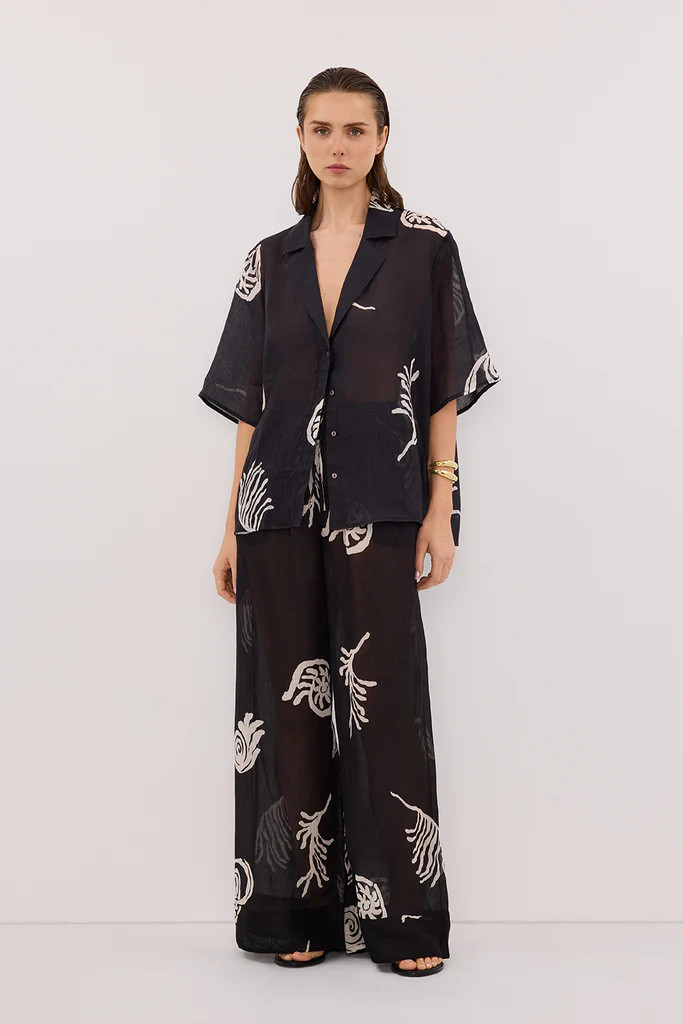 POSITANO BLACK RAMIE SHIRT | DISSH