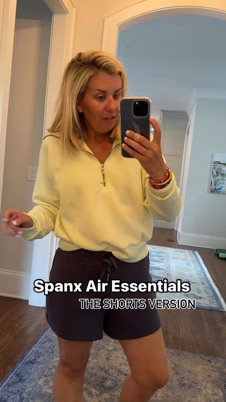 Spanx air essentials shorts- available in 3 lengths, but I prefer the 4inch for myself! I wear a medium short, small half zip; and medium pocket tee!

Use code Catherinexspanx for 10% off + free shipping 

#LTKStyleTip #LTKOver40 #LTKTravel