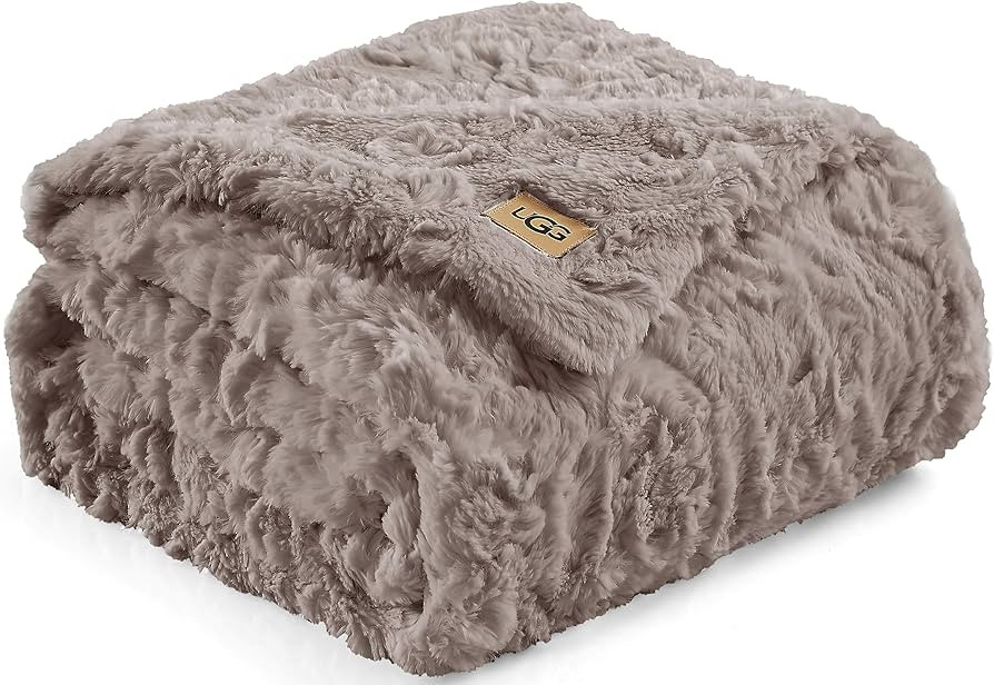 UGG 10484 Adalee Soft Faux Fur Reversible Accent Oversized Throw Blanket Fluffy Fuzzy Luxury Cozy... | Amazon (US)