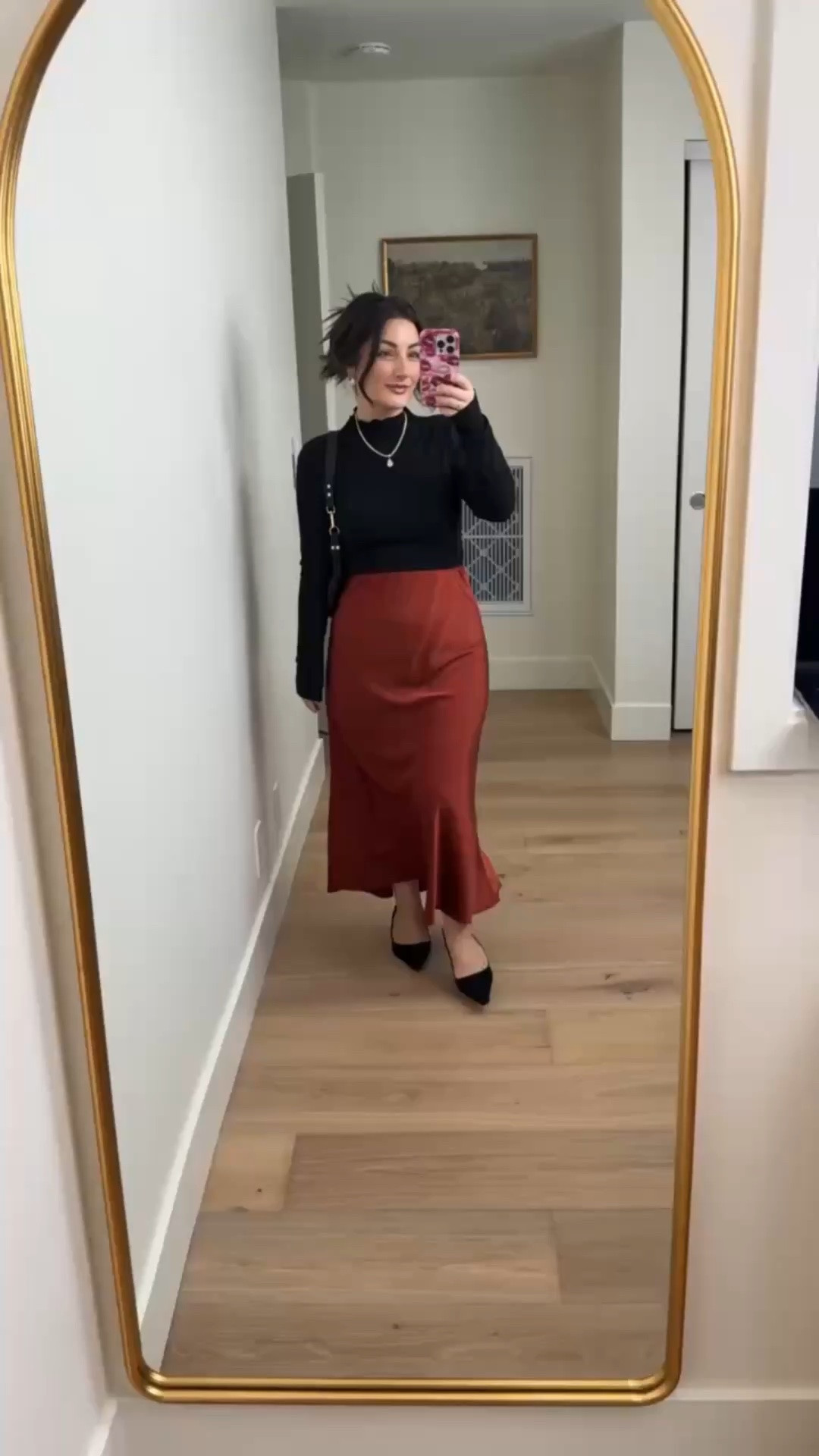 Chic fall outfit! Long sleeve mock neck top size small, Satin size size small (5'0" 140lbs) Petite friendly

#LTKootd #LTKSeasonal #LTKPetite