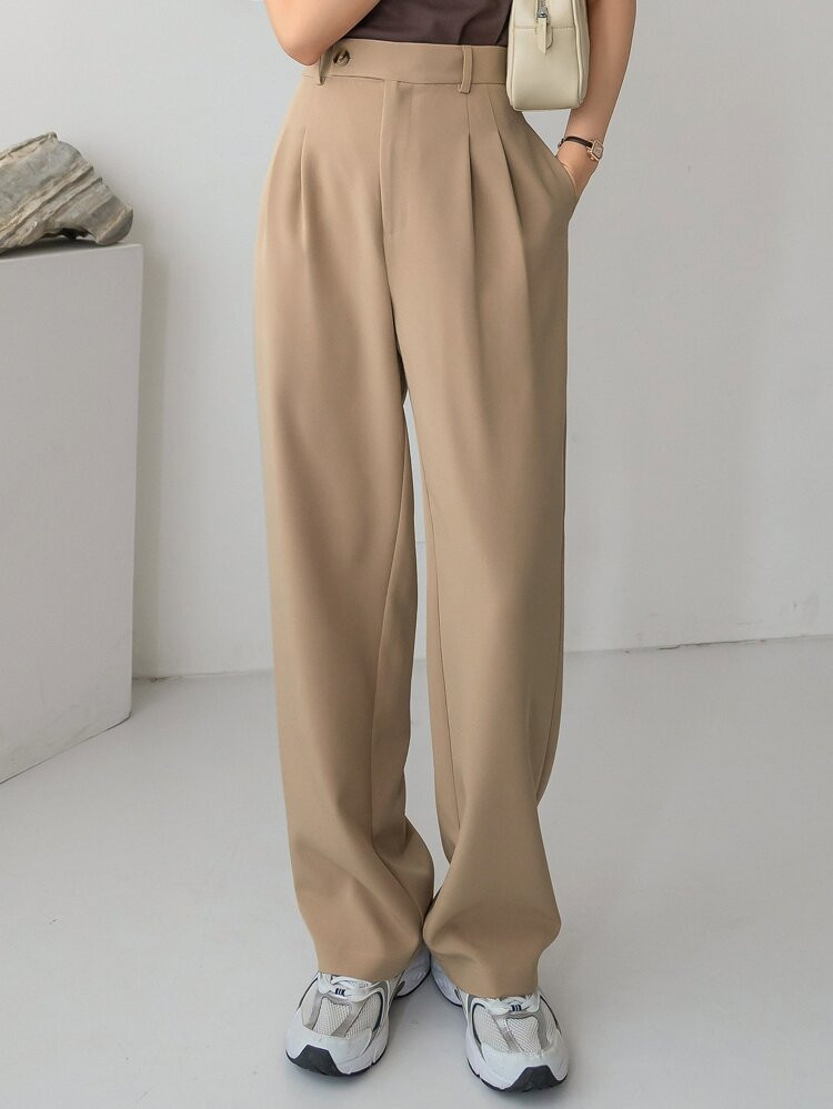 Dazy-Less High Waist Plicated Detail Tailored Pants | SHEIN