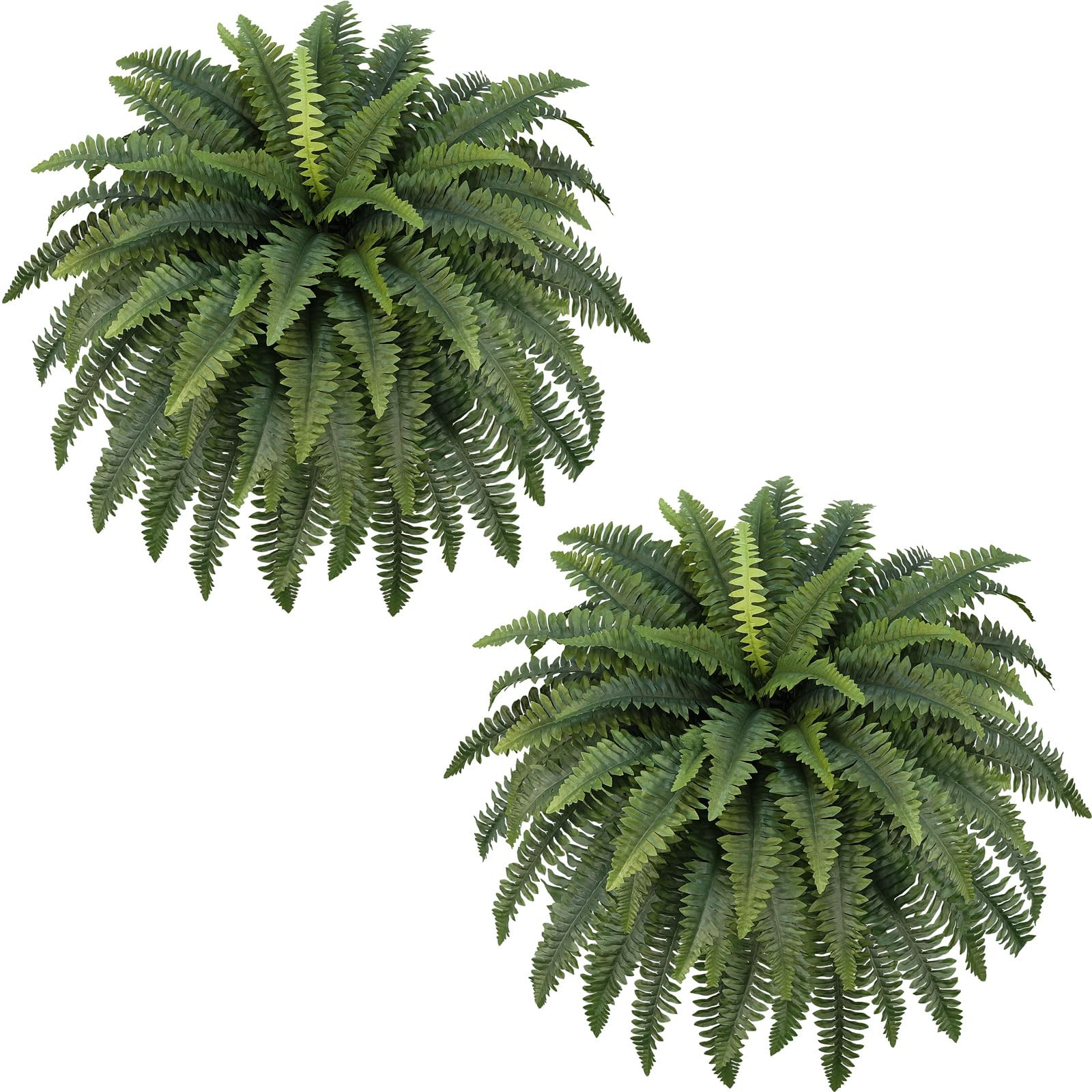 42" Artificial Boston Fern Large Bush Plants, 2 Bundles of Fake Ferns with 65 Fronds for Outdoors... | Amazon (US)