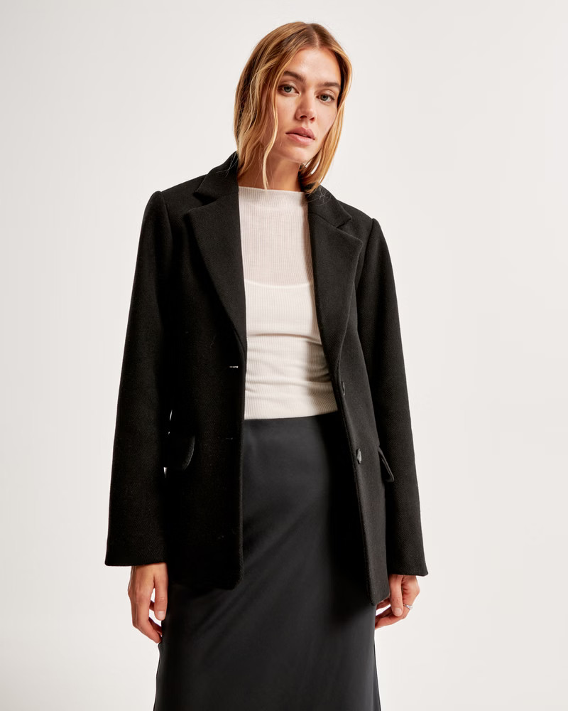 Women's Heavyweight Wool-Blend Blazer Coat | Women's Coats & Jackets | Abercrombie.com | Abercrombie & Fitch (US)