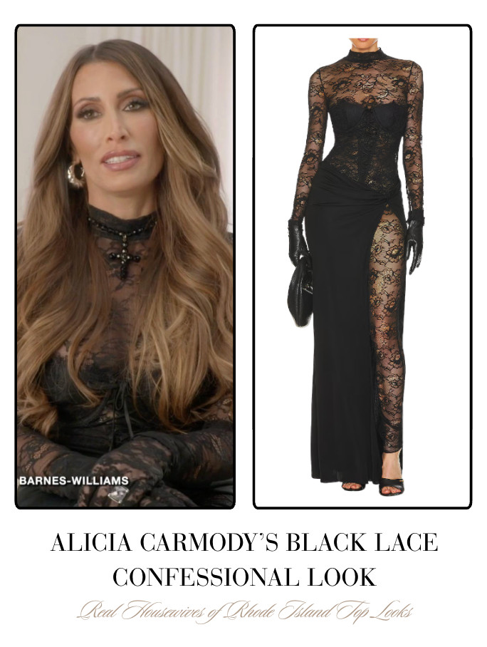 Alicia Carmody's Black Lace Confessional Look 

 