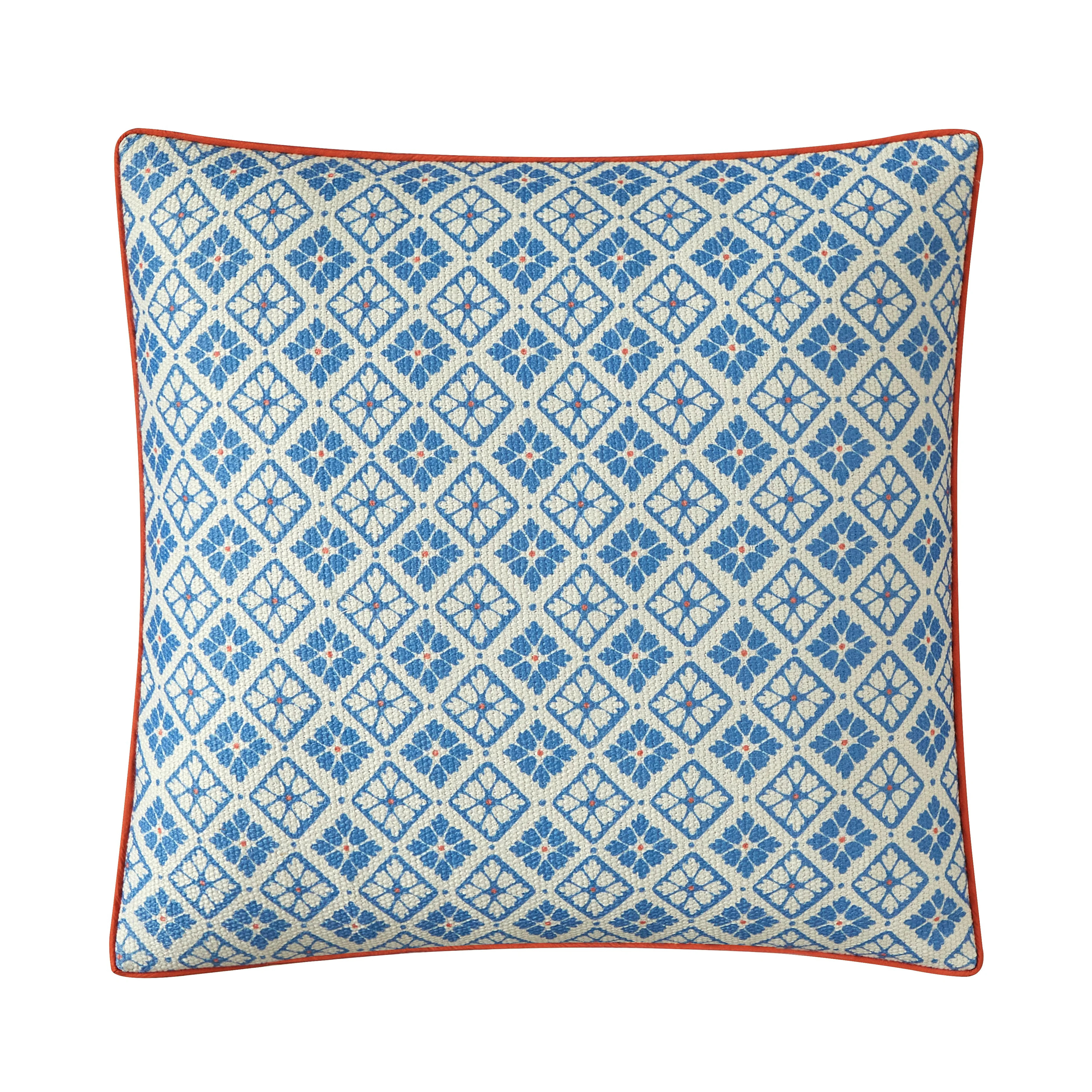 Mainstays by Becky G. & Alejandra Decorative Pillow, Blue Eyes Tile Medallion, 18" x 18" | Walmart (US)