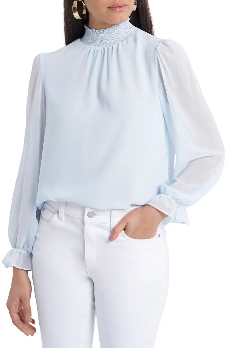 Smocked Neck Long Sleeve Blouse | Nordstrom