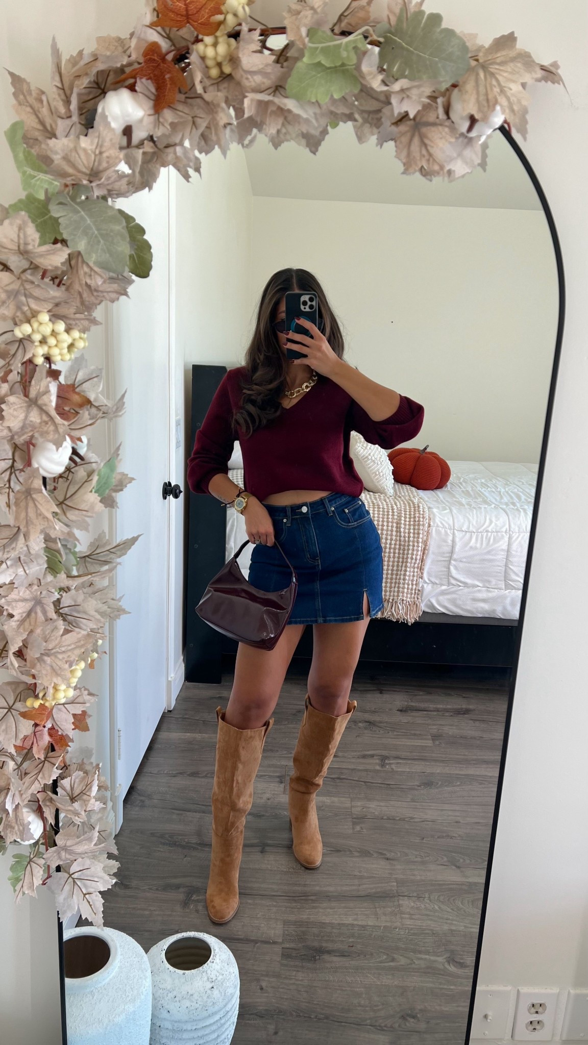 Casual chic fall outfit idea. Small in both sweater and skirt 

#LTKSeasonal #LTKFindsUnder50 #LTKStyleTip