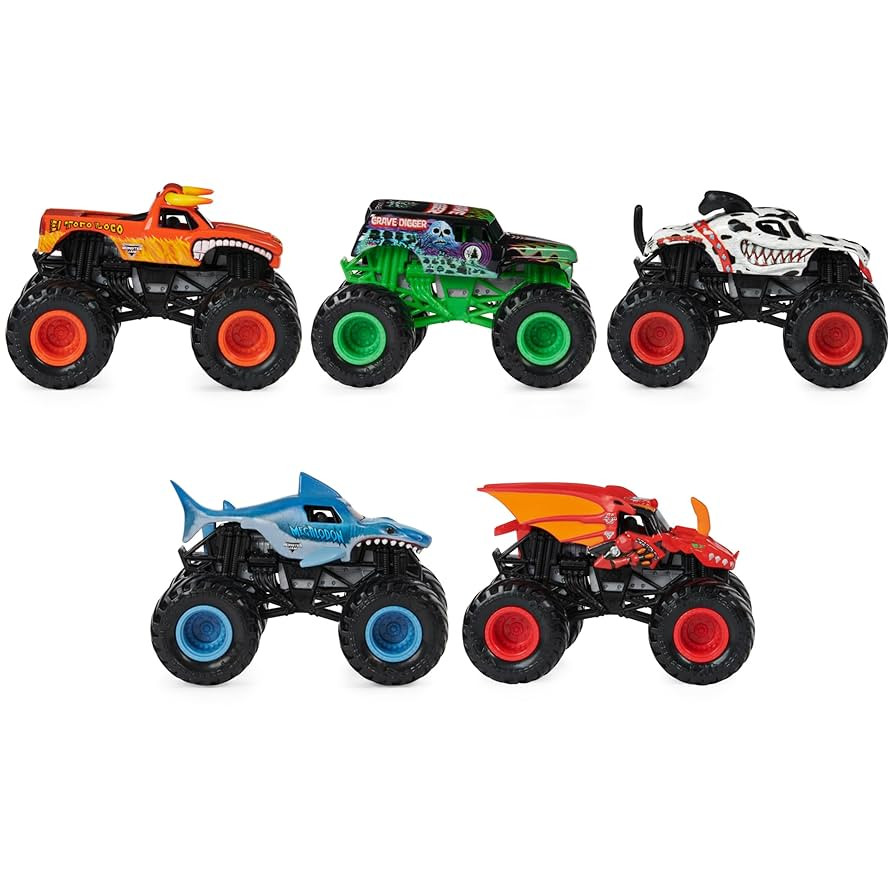 Monster Jam, Official Pit Party 5-Pack of 1:64 Scale Monster Trucks, Kids Toys for Boys and Girls... | Amazon (US)