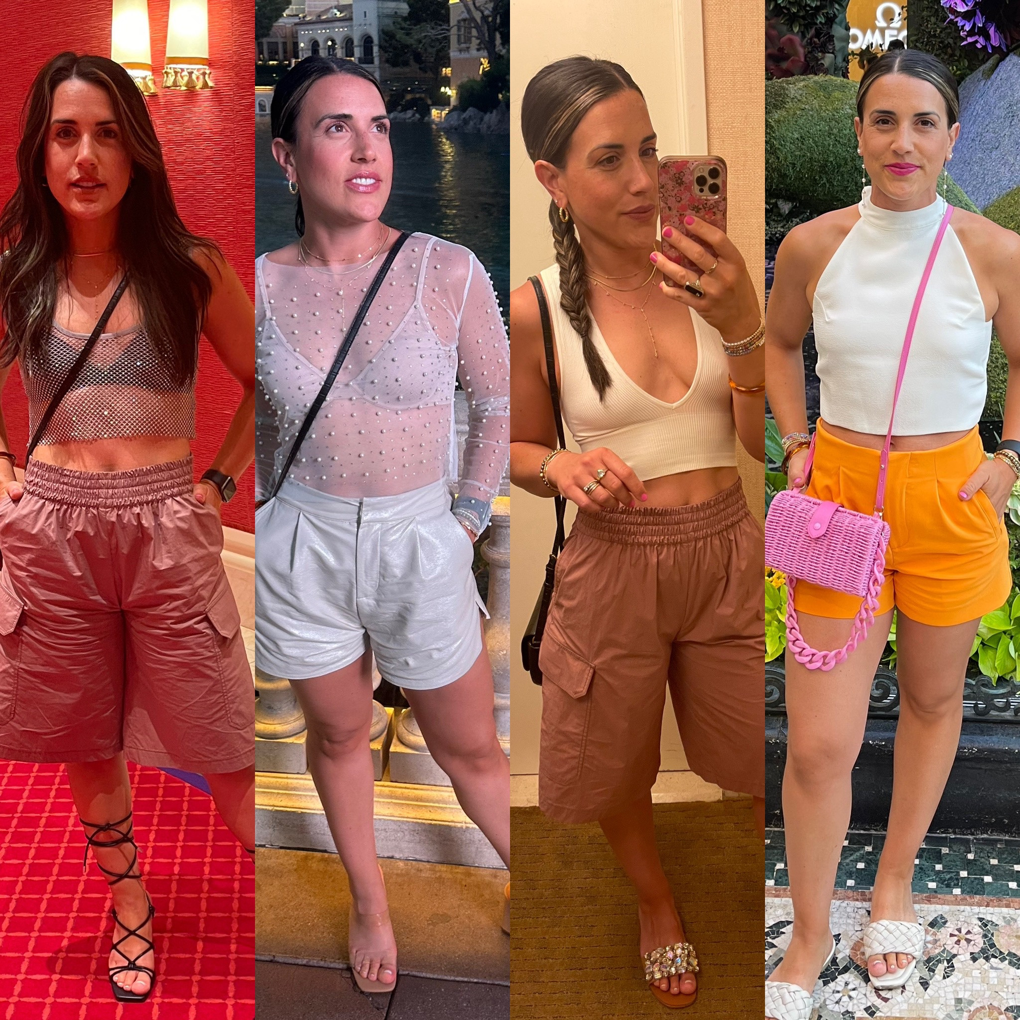 Las Vegas outfit inspo | style inspiration | shorts | dressy outfits | sassy style | night out fashion | what to wear in Vegas | crop top | mesh tank | Amazon fashion | Zara style | summer vacation | travel 

#LTKSeasonal #LTKFind #LTKtravel