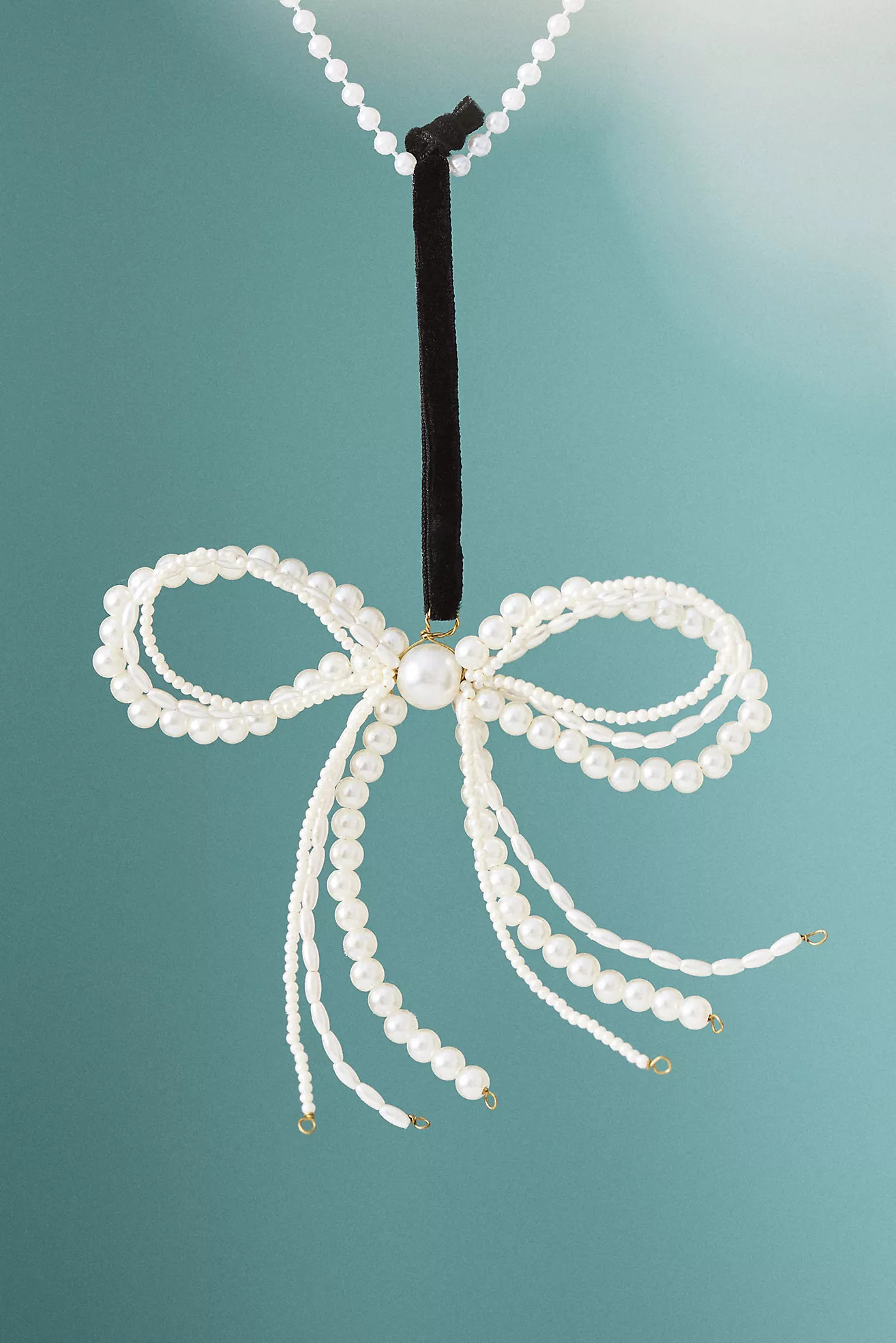 Pearled Bow Ornament | Anthropologie (US)
