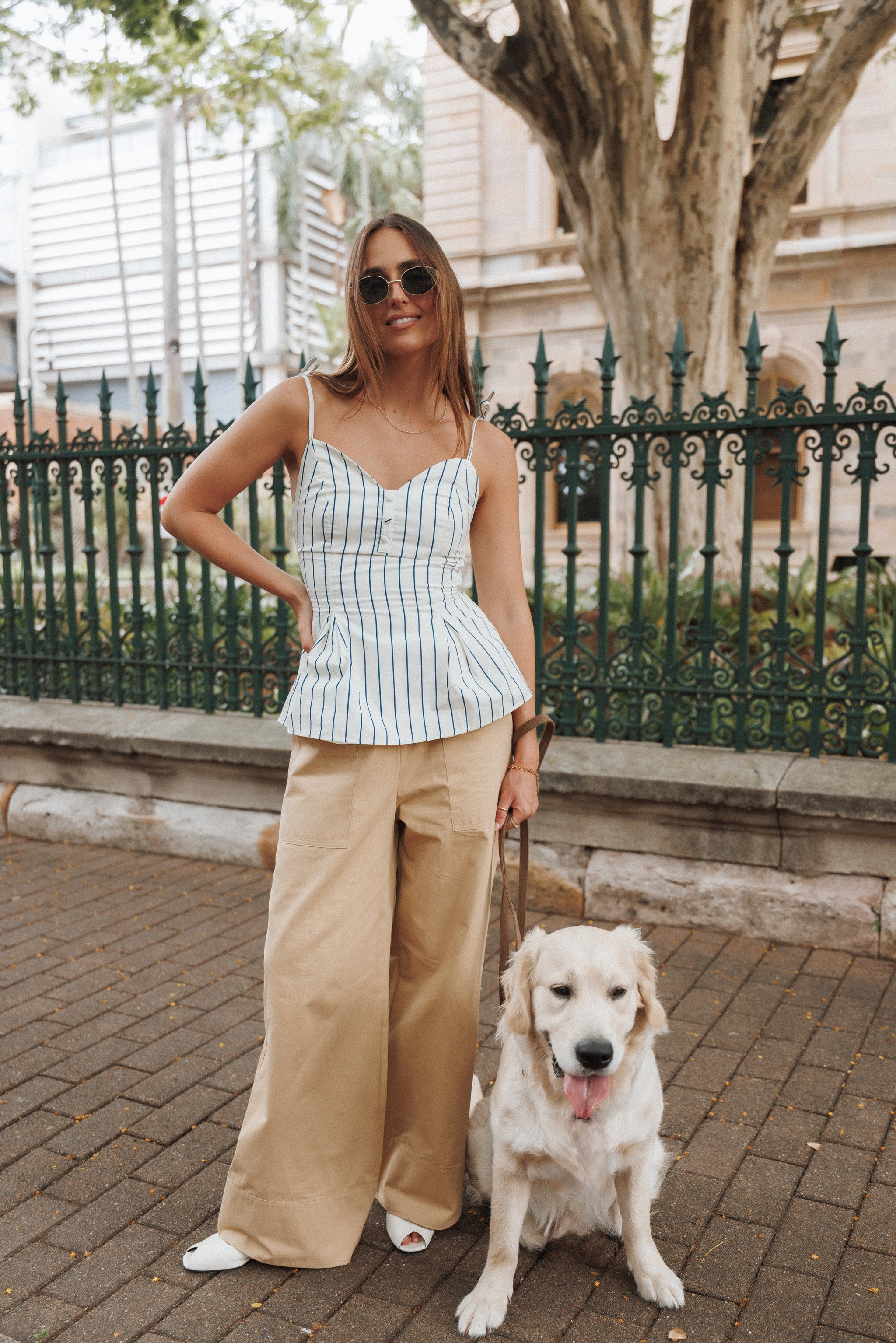 Mia Wide Leg Cropped Pant - Taupe | Petal & Pup (AU)