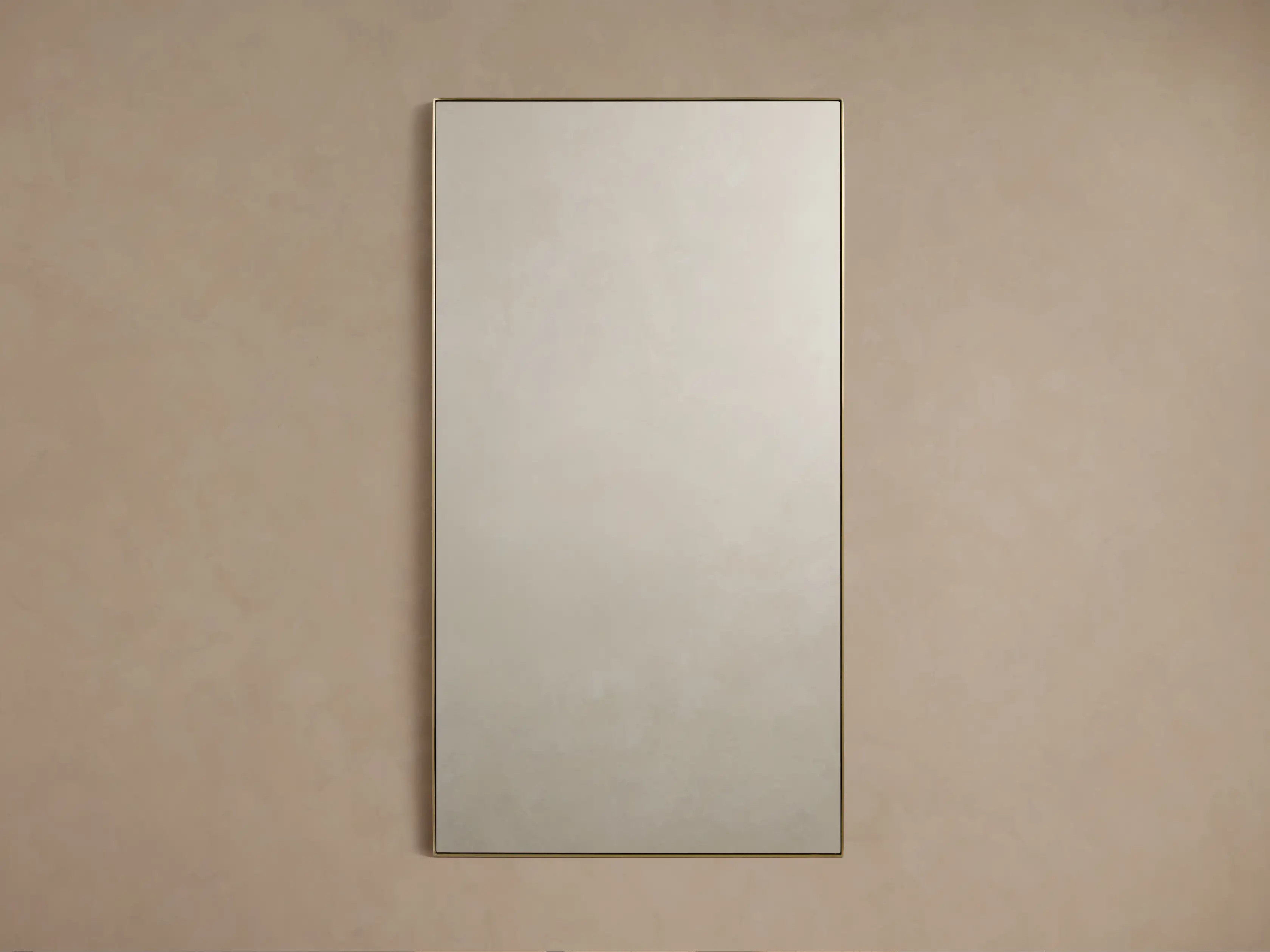 Lira Rectangular Bath Wall Mirror in Brass | Arhaus