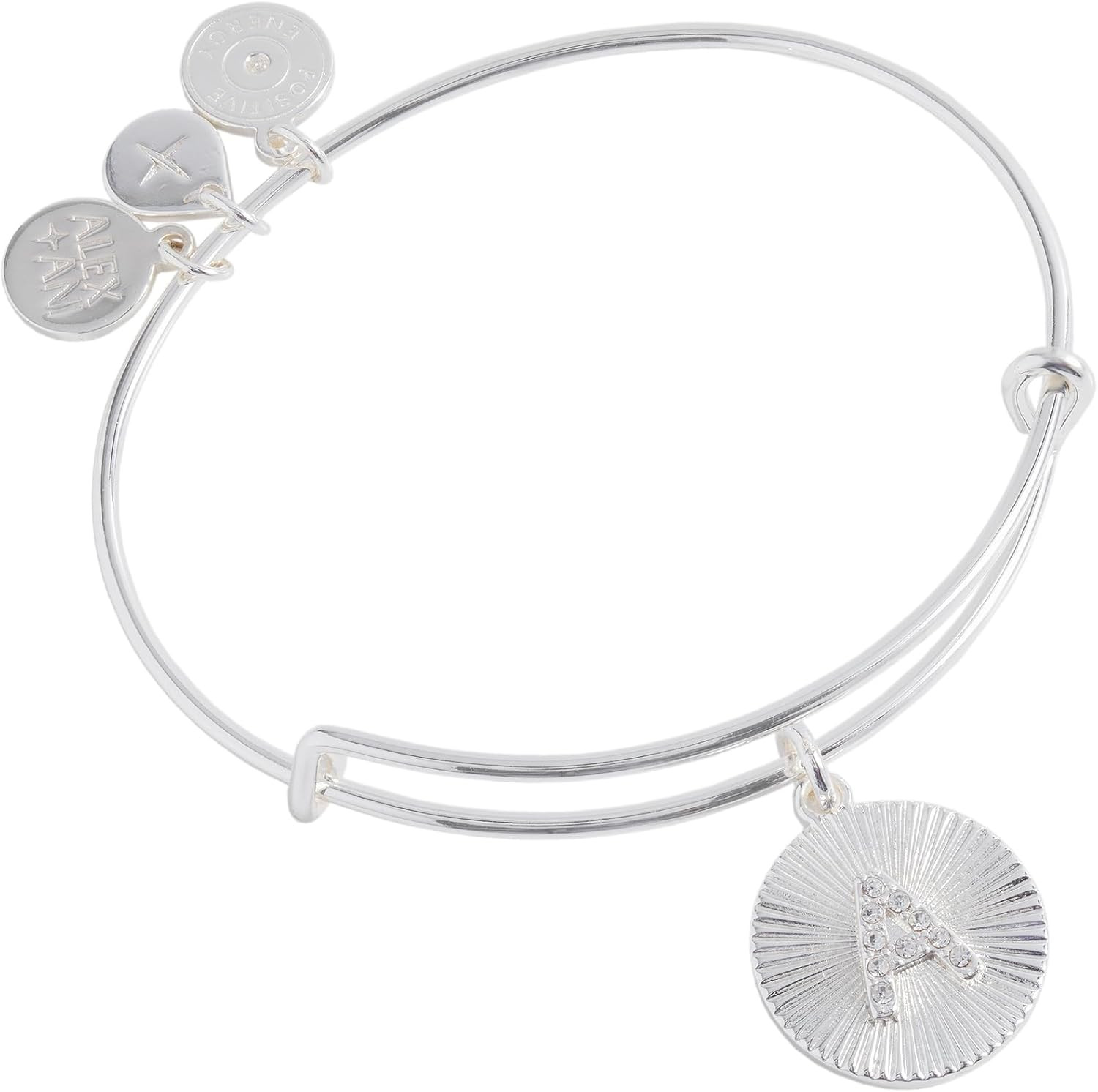 Alex and Ani Initial I Pave Starburst Texture Bangle | Amazon (US)