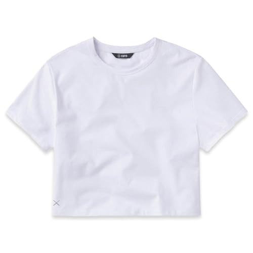 Cuts Clothing Women's Premium Almost Friday Casual Crop Top Baby T-Shirt | Classic Fit & Cropped | PYCA Pro Soft Fabric | White, X-Large | Amazon (US)