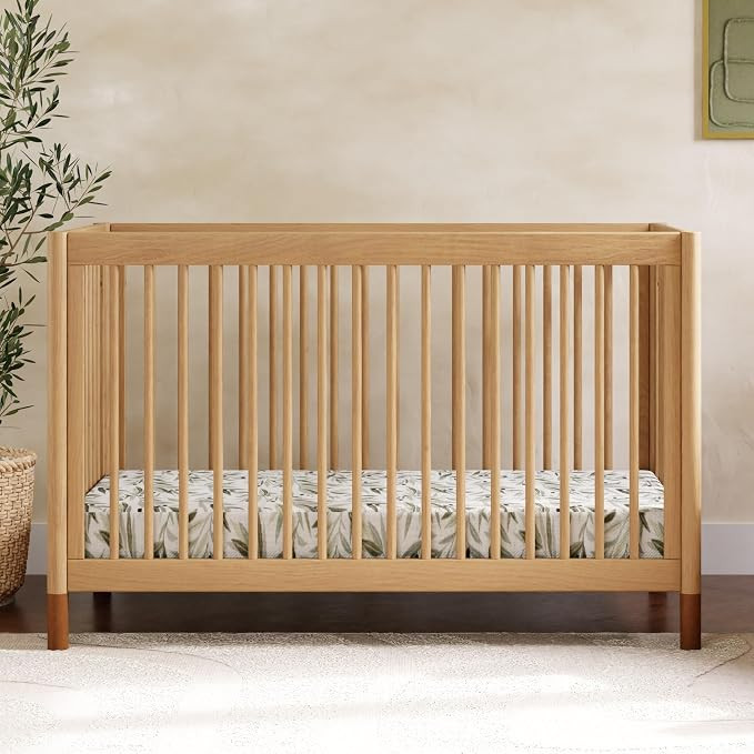 Babyletto Gelato 4-in-1 Convertible Crib with Toddler Bed Conversion in Honey with Vegan Tan Leat... | Amazon (US)