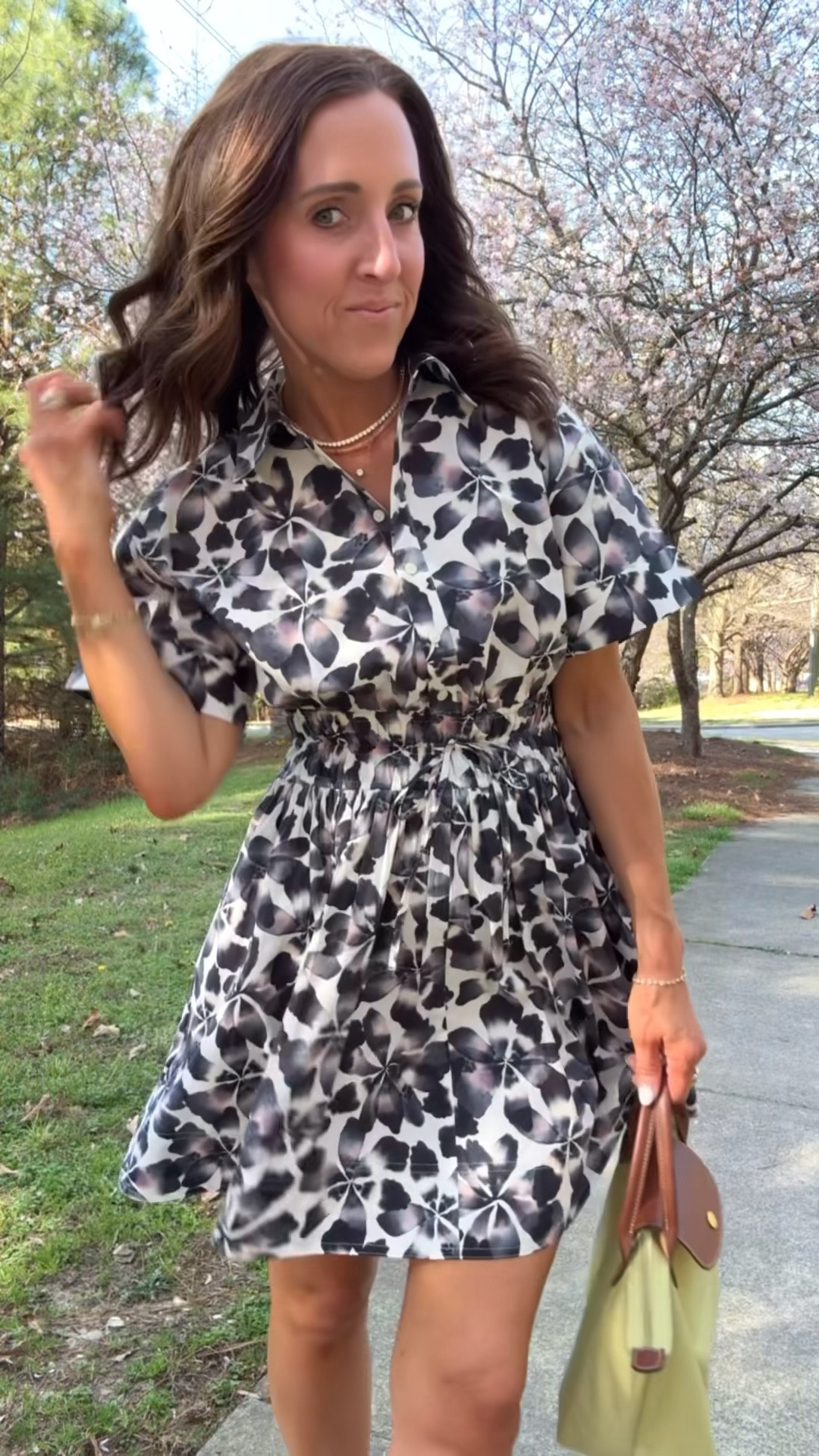 Floral shirtdress. Spring dress. 
Size 2. Sneakers TTS.

#LTKOver40 #LTKPetite #LTKSeasonal