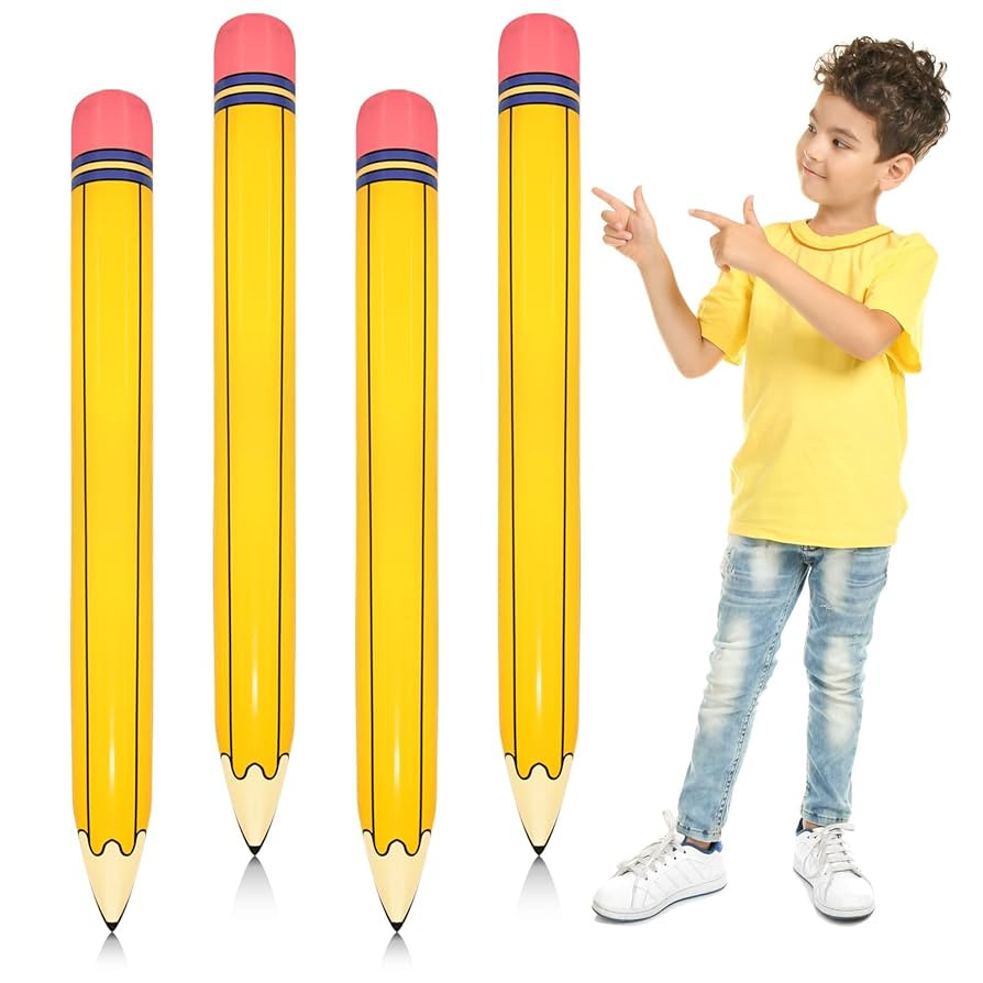 4 Pieces 44 Inch Giant Inflatable Pencils Balloon Back to School Dimensional Pencils Balloon Grad... | Amazon (US)