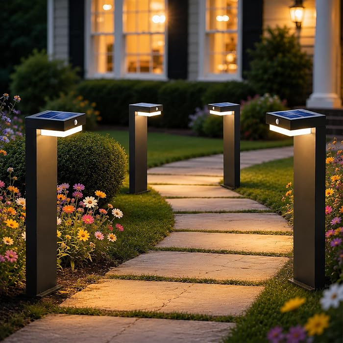 20.5" Solar Pathway Lights - Walkway Solar Lights for Outside - PIR Sensor & Two Lighting Modes -... | Amazon (US)