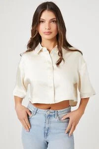 Satin Cropped Shirt | Forever 21 (US)