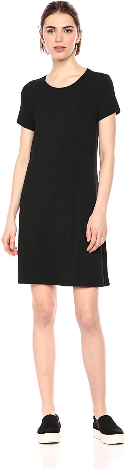 Amazon Essentials Women's Short-Sleeve Scoopneck Swing Dress | Amazon (US)