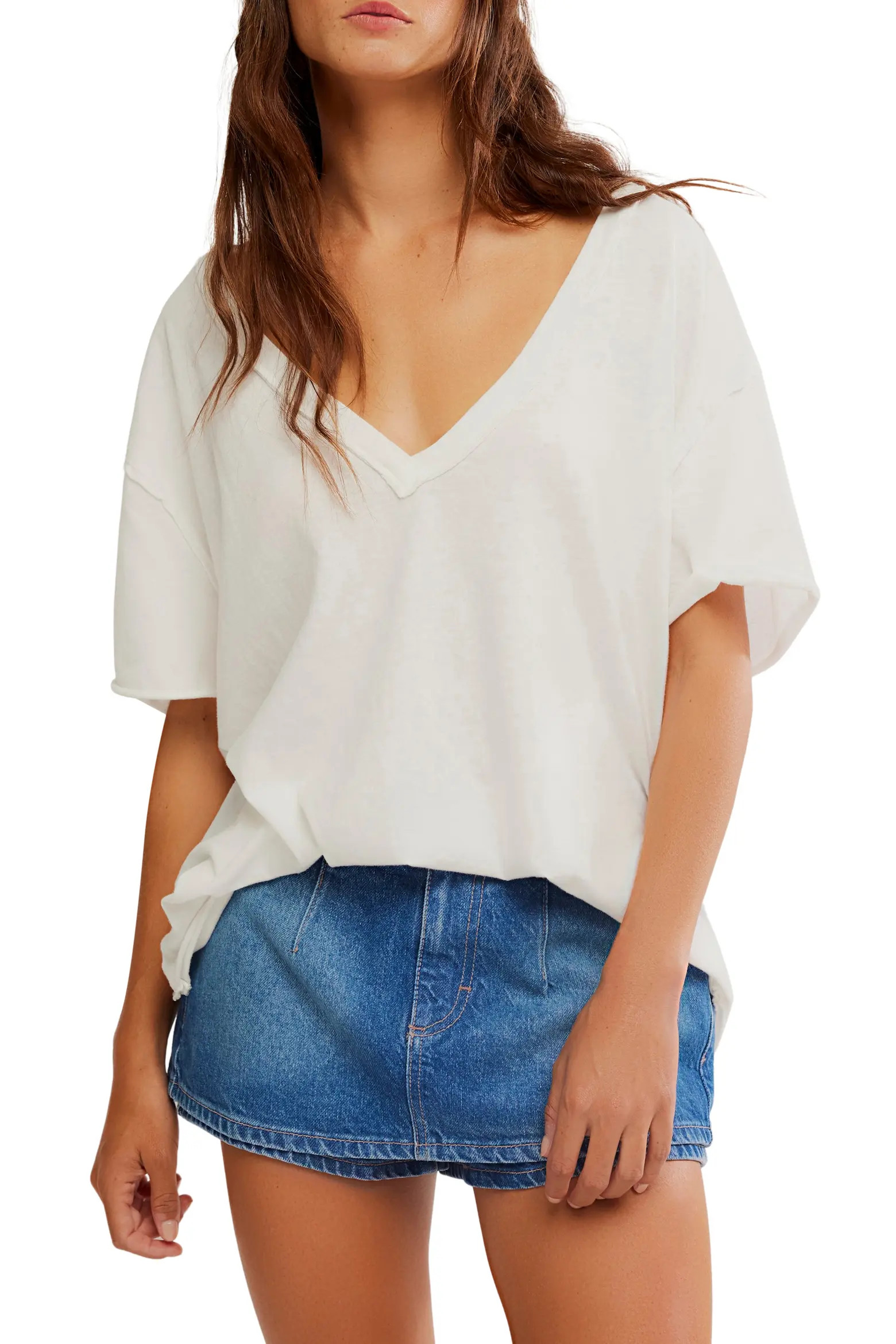 Nina V-Neck Cotton T-Shirt (Women) | Nordstrom | Nordstrom
