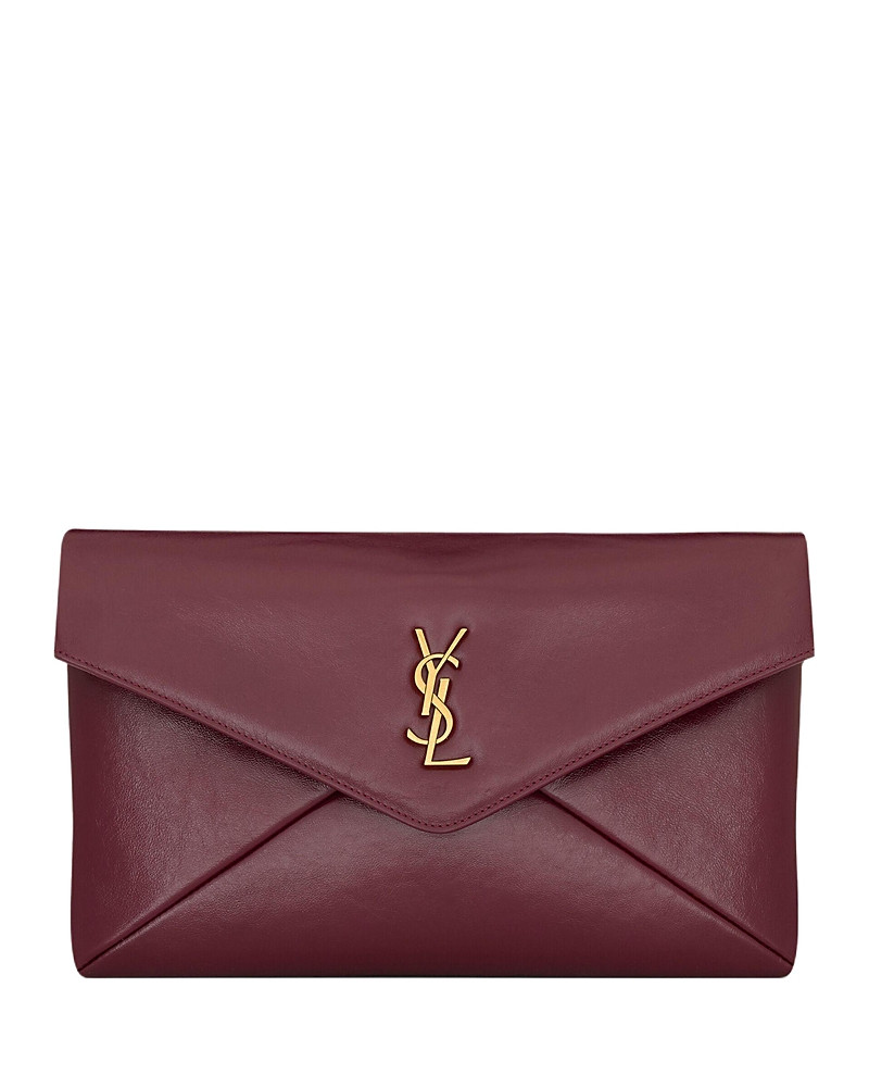 Saint Laurent Cassandre Large Envelope Pouch in Shiny Leather | Bloomingdale's (US)