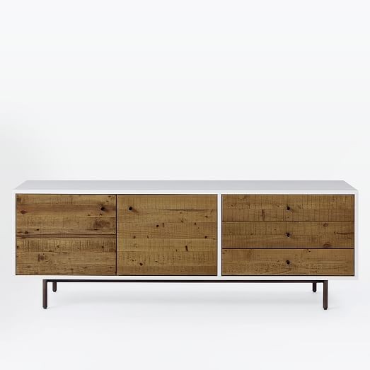 Reclaimed Wood + Lacquer Media Console (70") | West Elm (US)