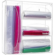 A & R Acrylic Ziplock Bag Organizer, Storage Bag Organizer for Drawer, Compatible with Gallon, Qu... | Amazon (US)