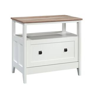 August Hill Soft White Decorative Lateral File Cabinet with Full Extension Drawer Slides | The Home Depot