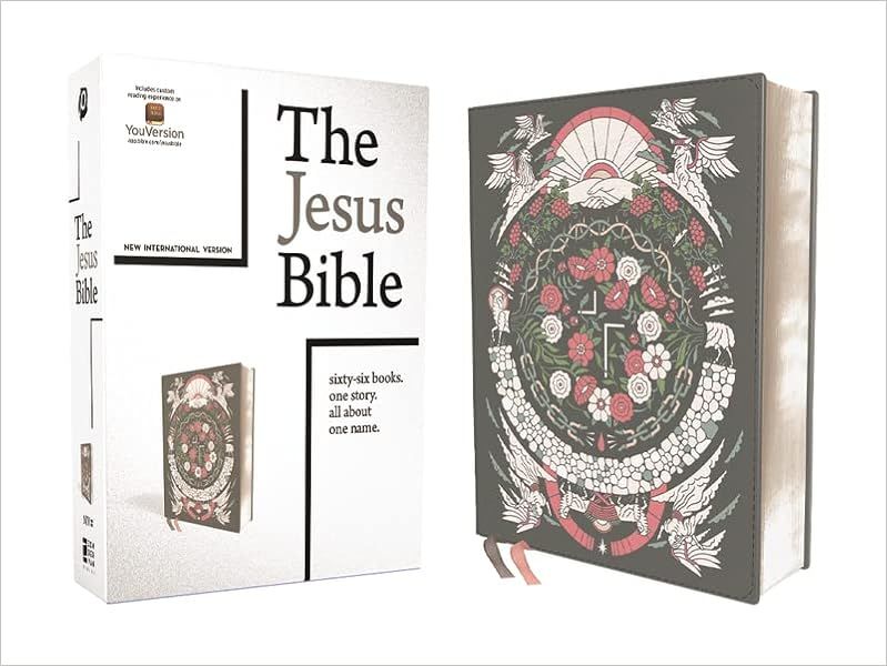 The Jesus Bible Artist Edition, NIV, Leathersoft, Gray Floral, Comfort Print    Imitation Leather... | Amazon (US)