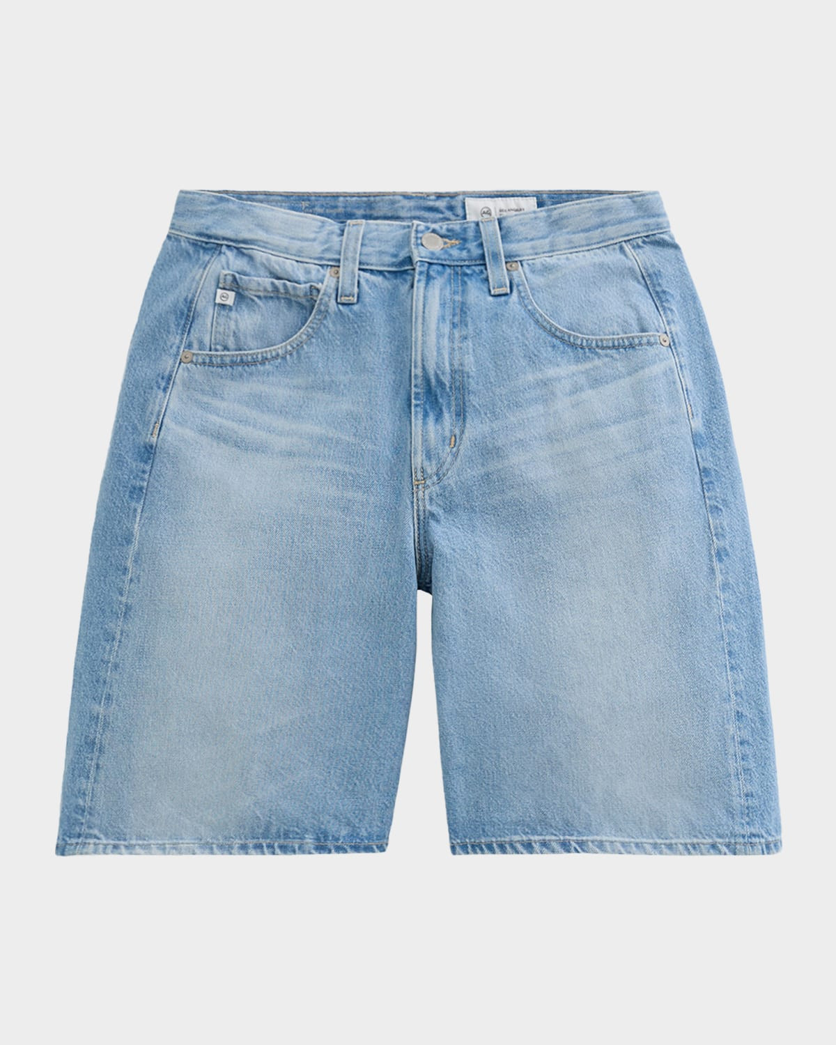 Hattie Wide-Leg Rigid Denim Shorts | Neiman Marcus