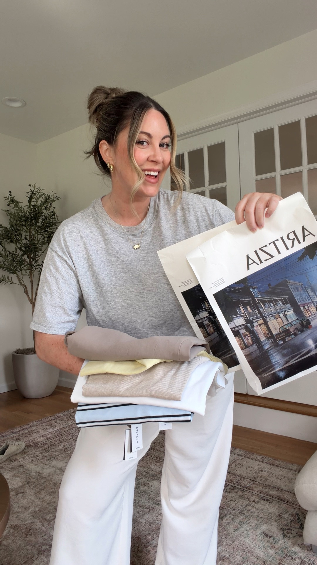 Aritzia haul! Pre-pregnancy size 8/M. Wearing L (short) in crepe pants (I’m 5’6” and this works for under the bump), L in busy tanks (I recommend sizing up 1 regardless), M in off the shoulder top, M in rugby top, M in crepe jacket. 

Aritzia haul, Aritzia clientele sale, spring outfits, simple outfits, capsule wardrobe

#LTKSeasonal #LTKBump

#LTKSaleAlert #LTKBump