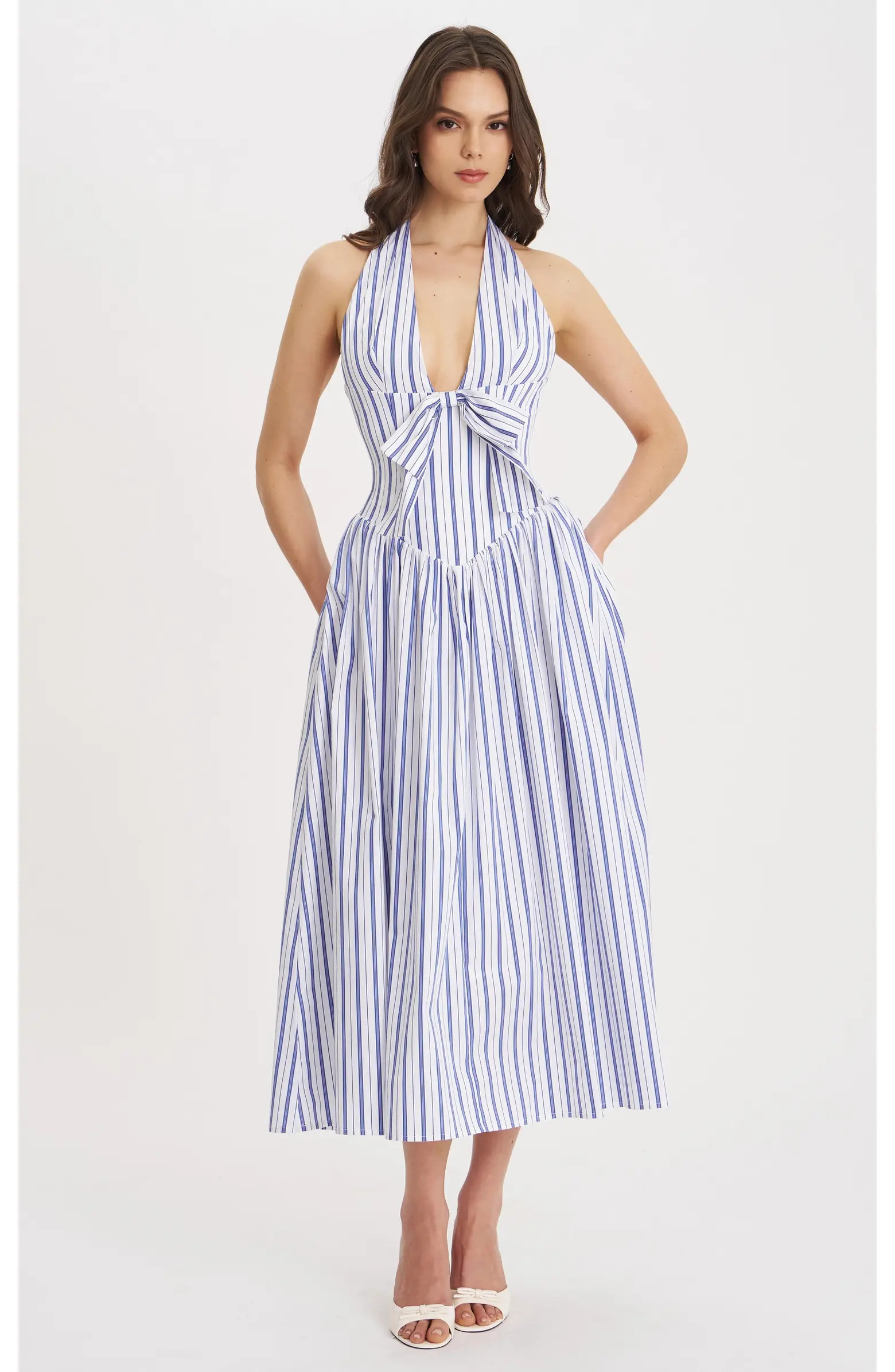 Miss Circle Mackenna Stripe Halter Smock Back Maxi Dress | Nordstrom | Nordstrom